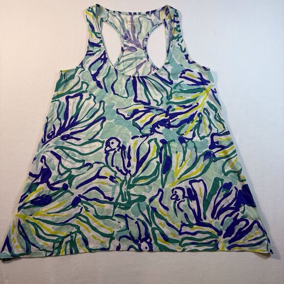 Lilly Pulitzer Monterey Racerback Tank Top Pool Blue Stay Cool‎ XS - Picture 5 of 16